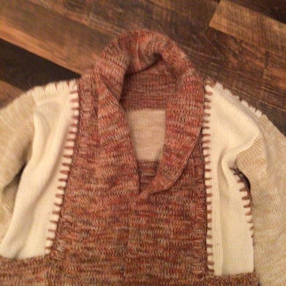 Vintage 70’s Patchwork Colorblock Hangs Open Sweater - Picture 4 of 8